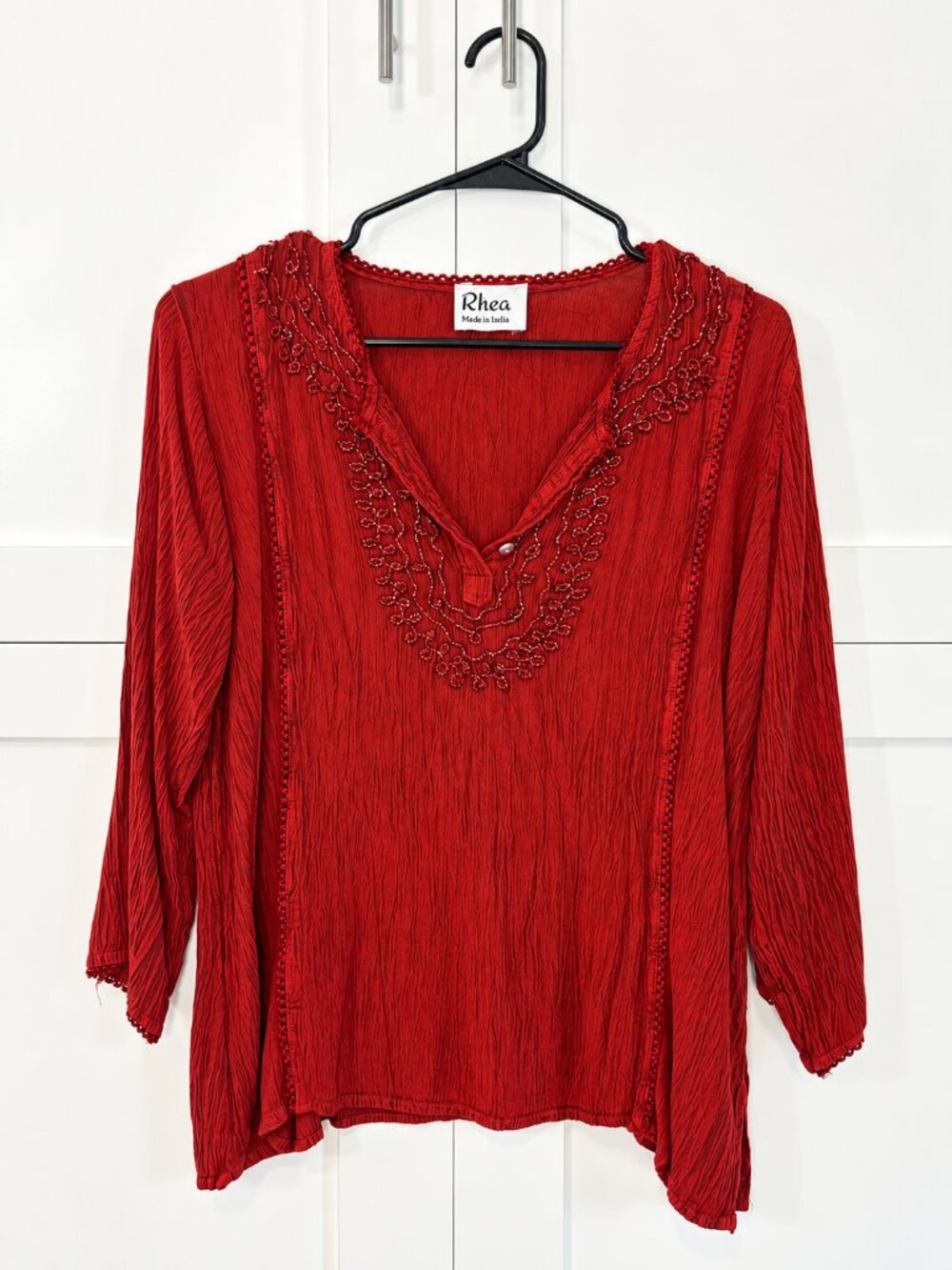 Rhea | Embroidered Boho Peasant Tunic Blouse 100% Viscose